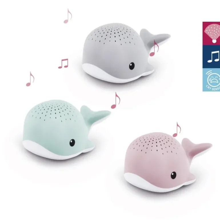 Veilleuse projecteur Wally la baleine gris