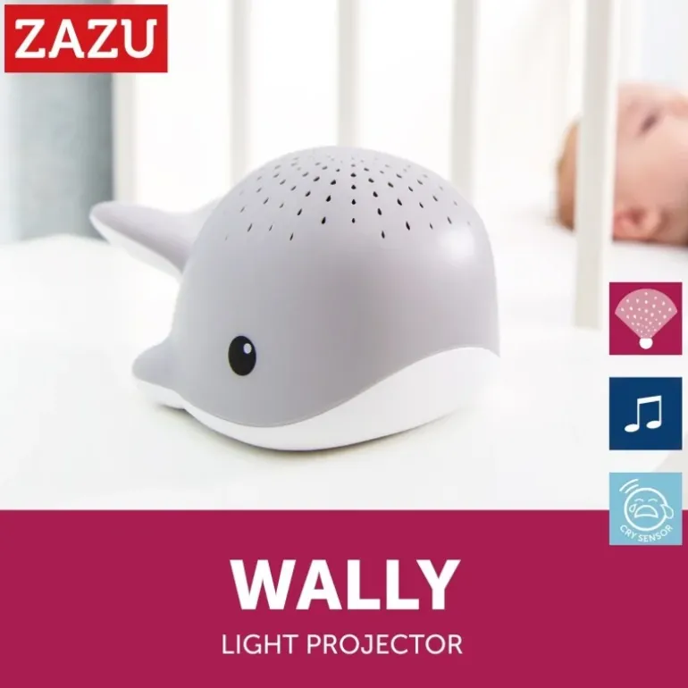 Veilleuse projecteur Wally la baleine gris